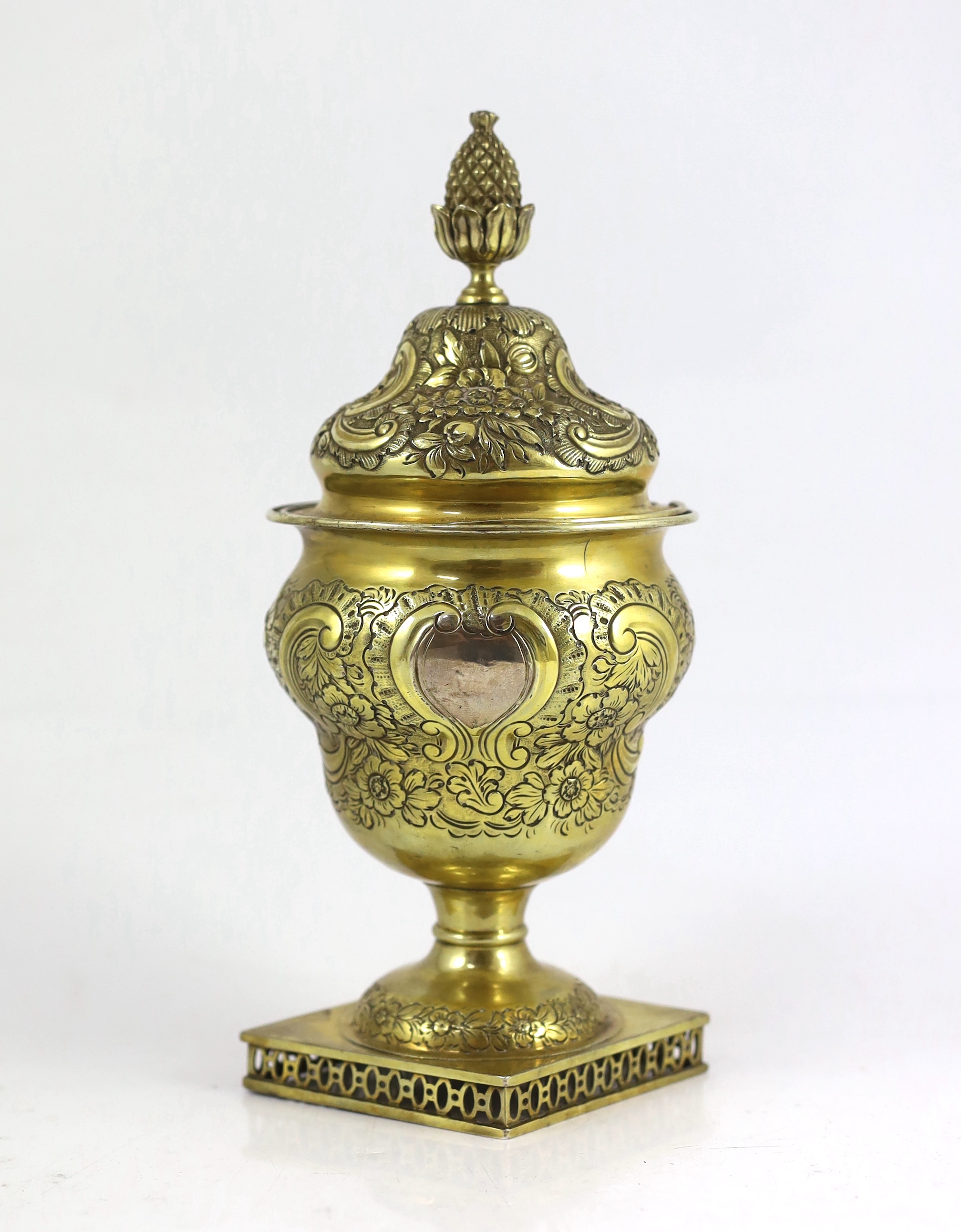 A George III silver gilt pedestal sugar vase and cover, by William Bateman?